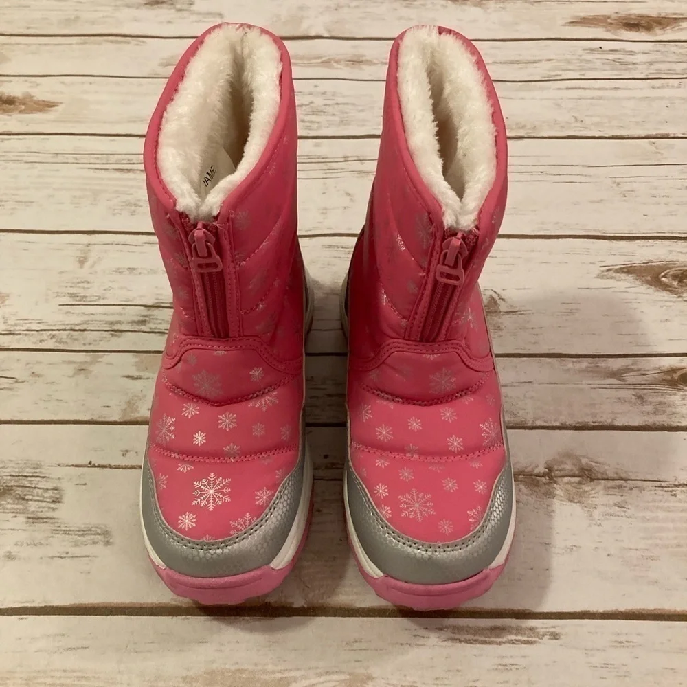 Wonder Nation Girls Pink Rain Snow Boots Size 3